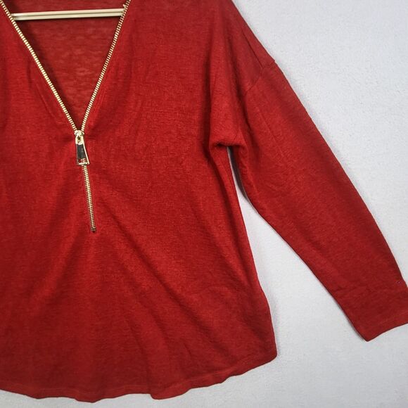 Soft Surroundings Valentina Sweater Top Womens Large Zip Long Sleeve Lightweight - Picture 3 of 15